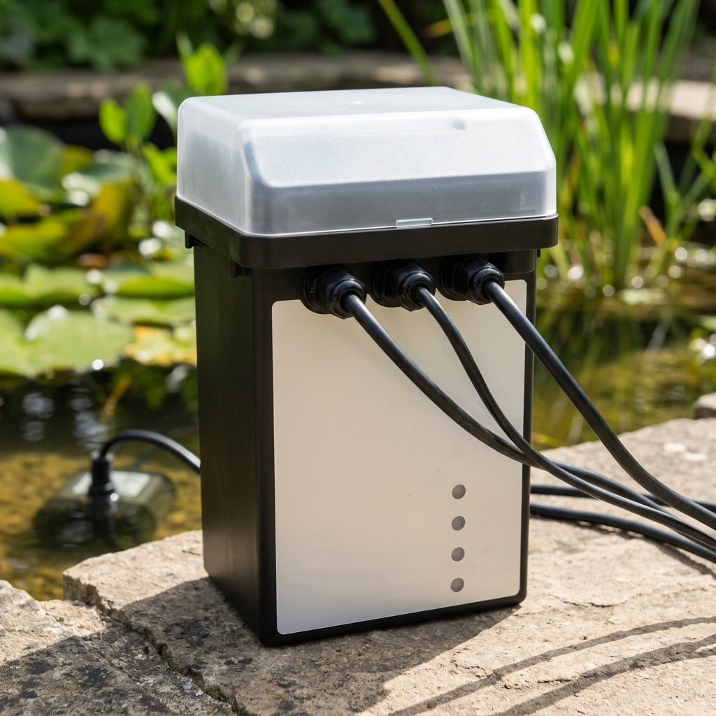 8x7x13cm Solar Fountain Pump Control Unit with Battery Backup