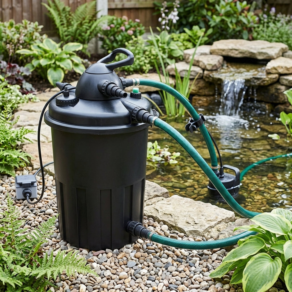 41.5cm Pressurised Pond Filter with 24W UVC for 30,000L Ponds