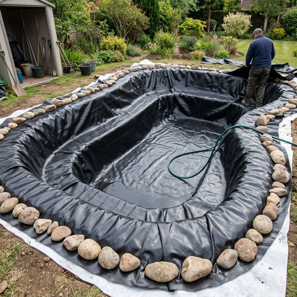 28m x 18m Pond Liner with 40 Year Guarantee and Underlay