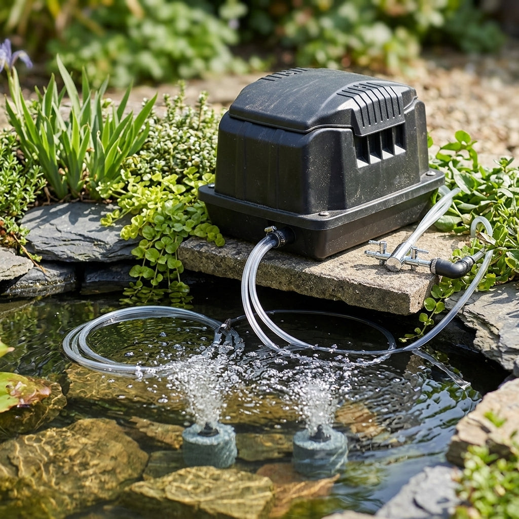 Compact Pond Air Pump for Small Ponds up to 4250 Litres IPX4 Rated