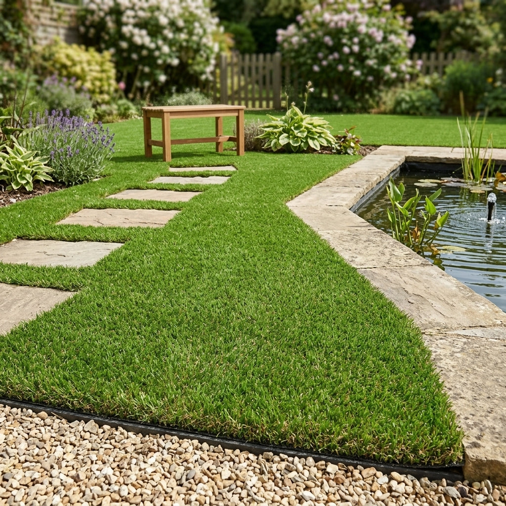 4m x 4m artificial grass with 38mm pile for gardens