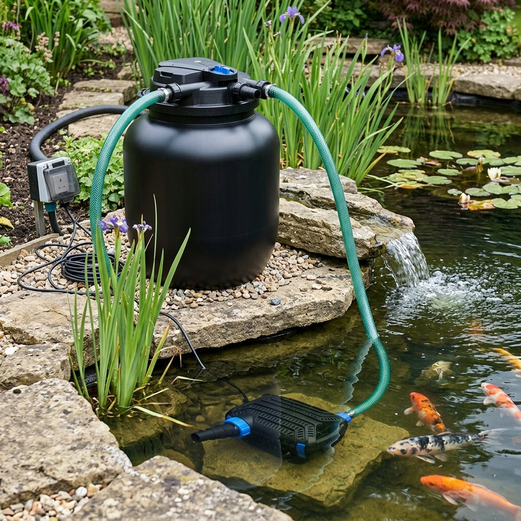 SpinClean Auto 50000 Filter and UltraFlow Pump Set with 55W UVC