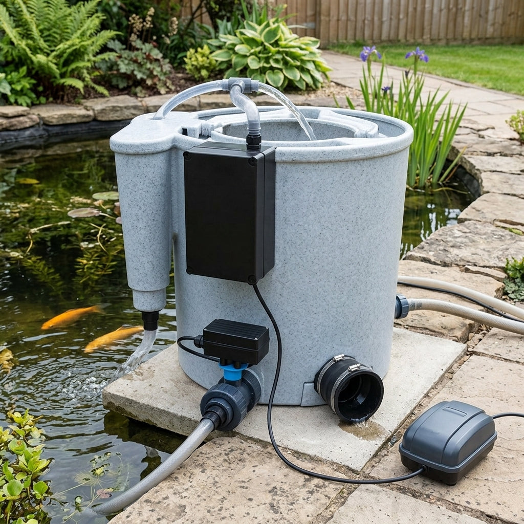 53x62x65.5cm Gravity Filter Grey with Air Pump & 18W UVC, 80L Capacity