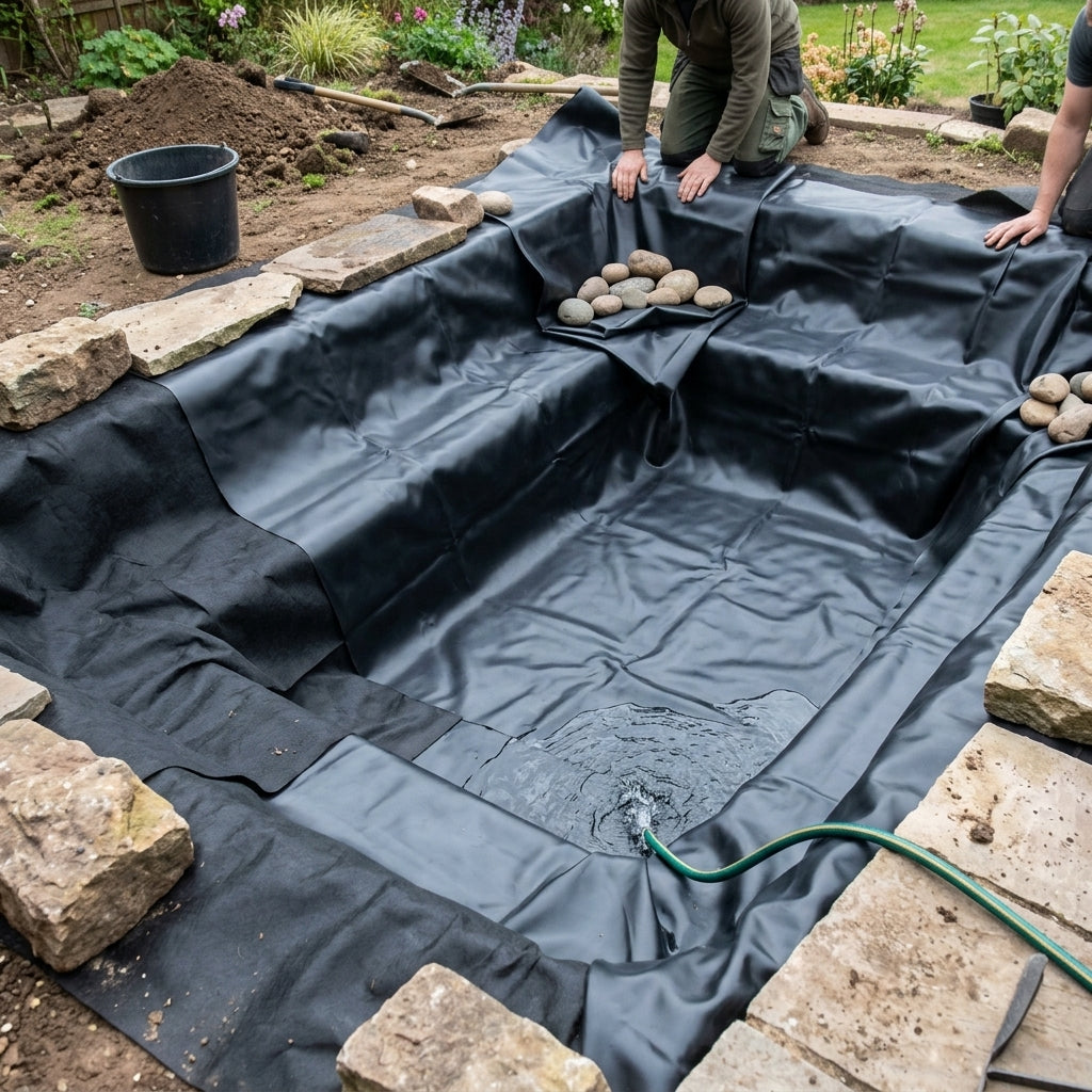 8m x 6m Pond Liner with 40-Year Guarantee and Underlay, 15,000L Capacity