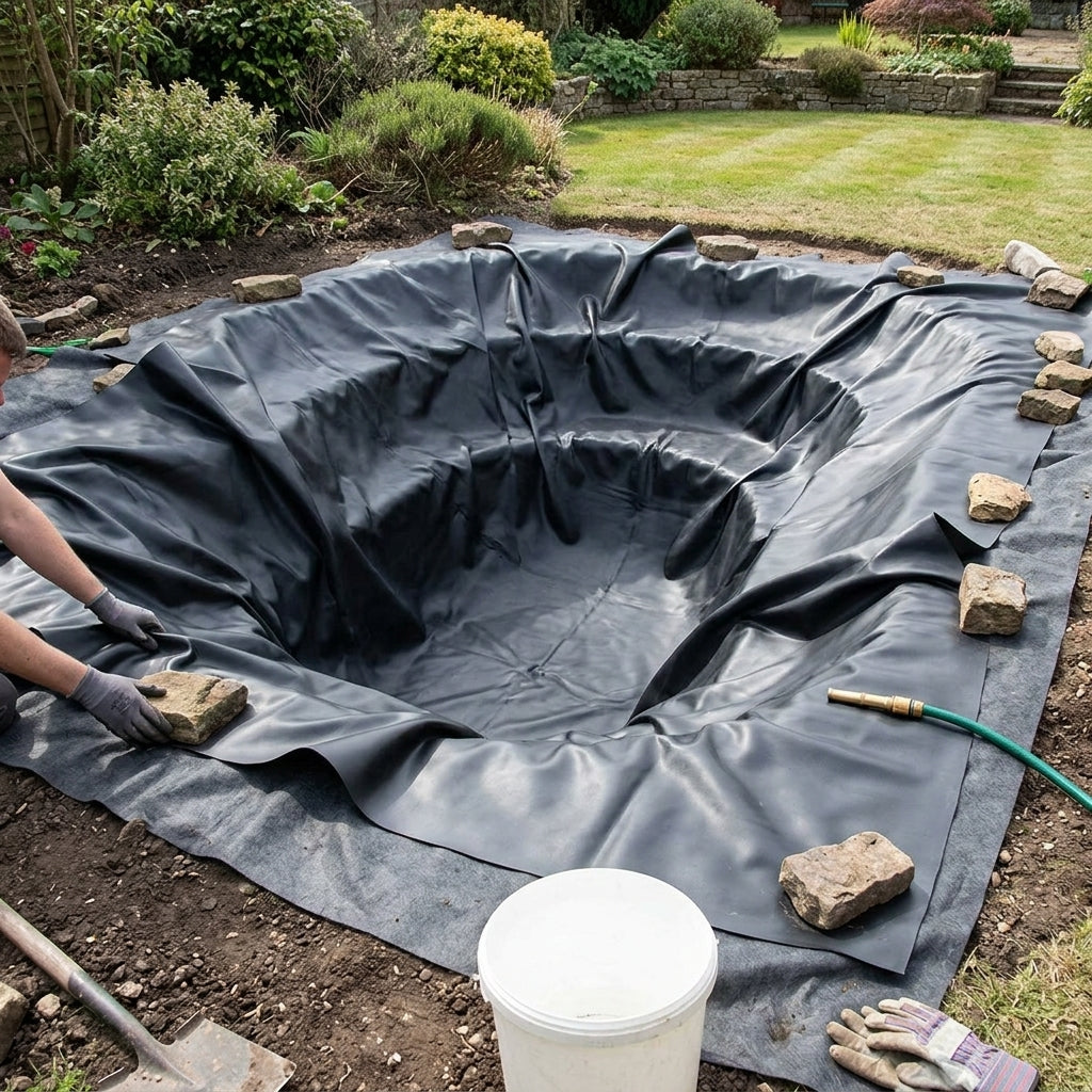 9m x 9m Pond Liner with 40 Year Plus Underlay, Large Capacity