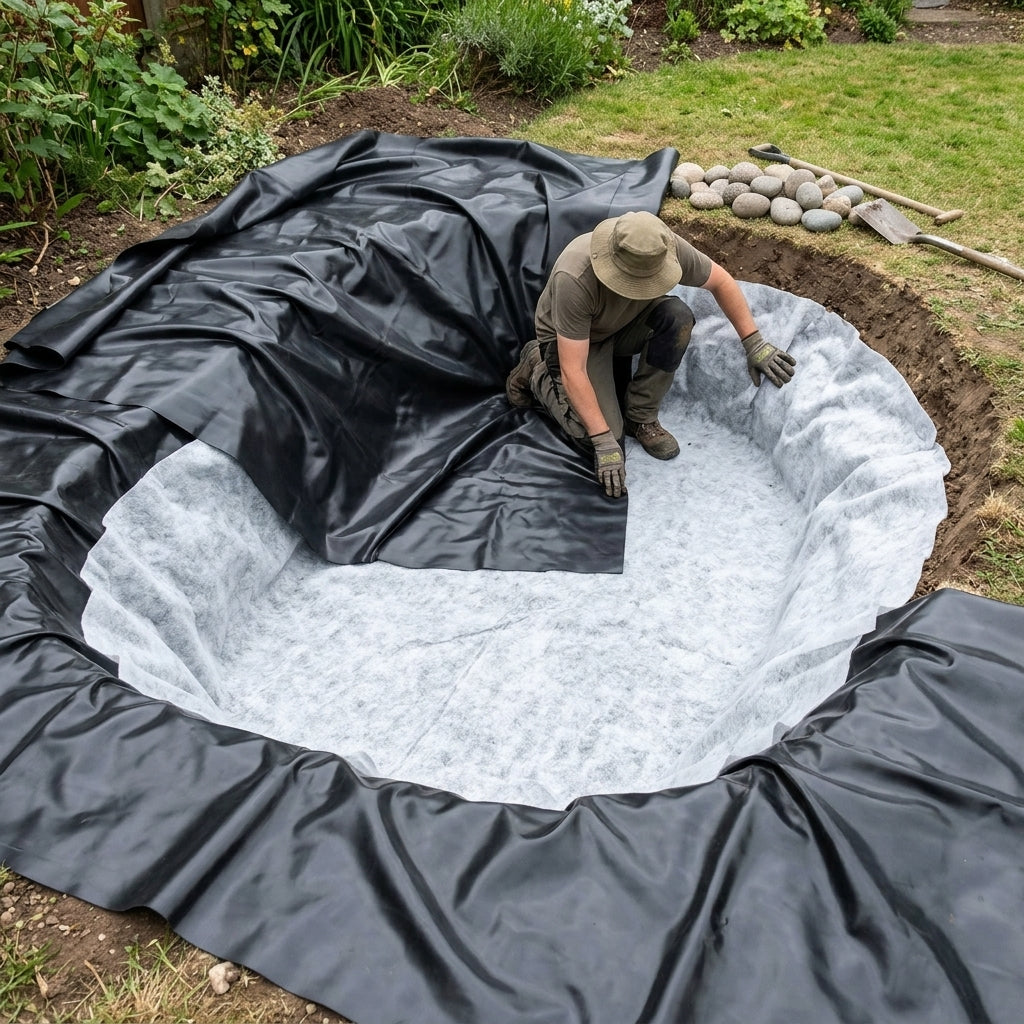 6m x 6m Pond Liner with 40-Year Guarantee and Underlay Included