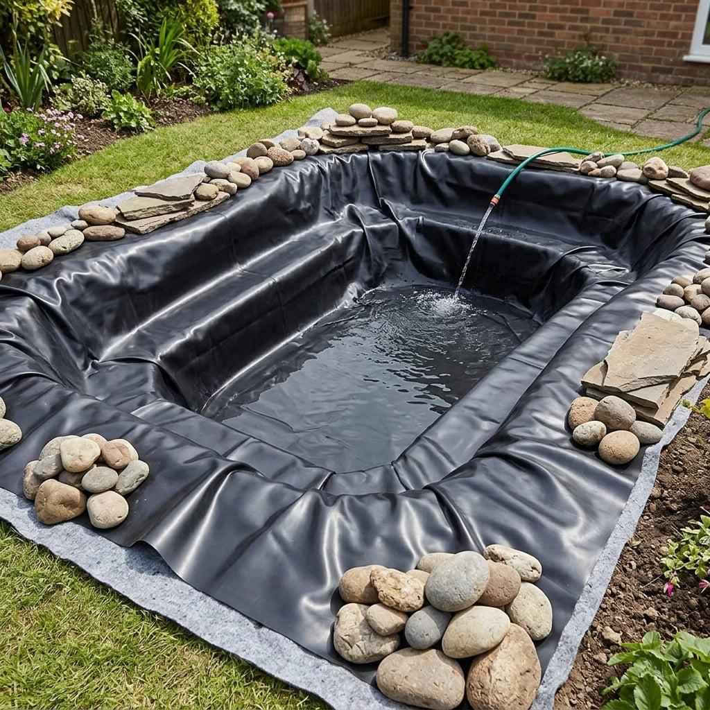 12 x 9m Pond Liner with 40-Year Guarantee and Underlay Included