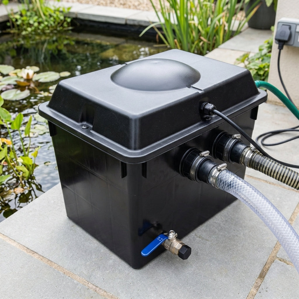 Pond Filter Lid Assembly with Integrated UV for Clear Pond 25