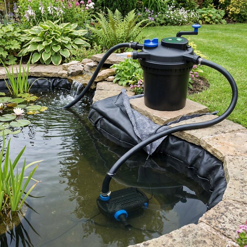 5m x 5m Pond Pump and Filter Set with Liner and Underlay