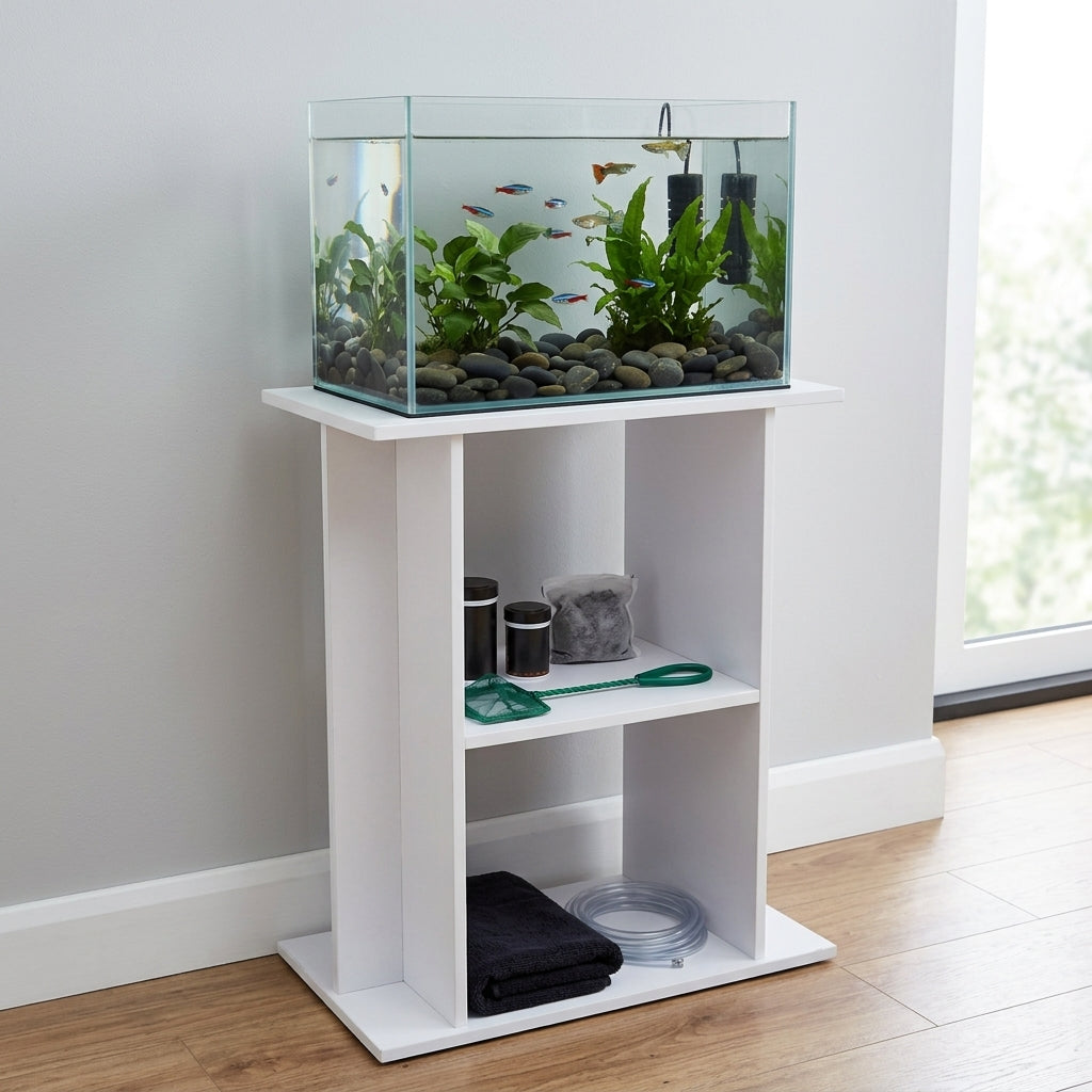 58 x 30 x 74cm Aquarium Stand White Finish