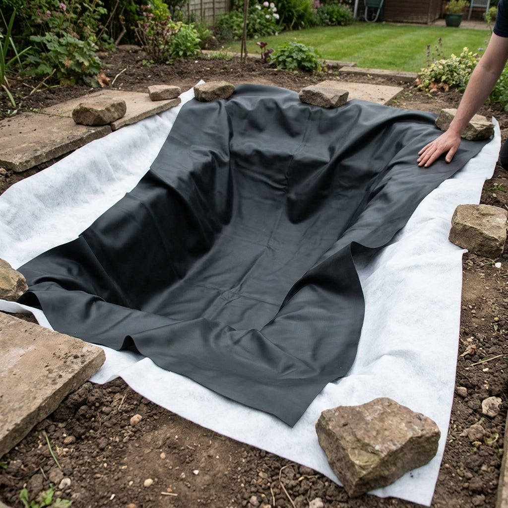 5m x 4m Pond Liner with 40 Year Guarantee and Underlay Included
