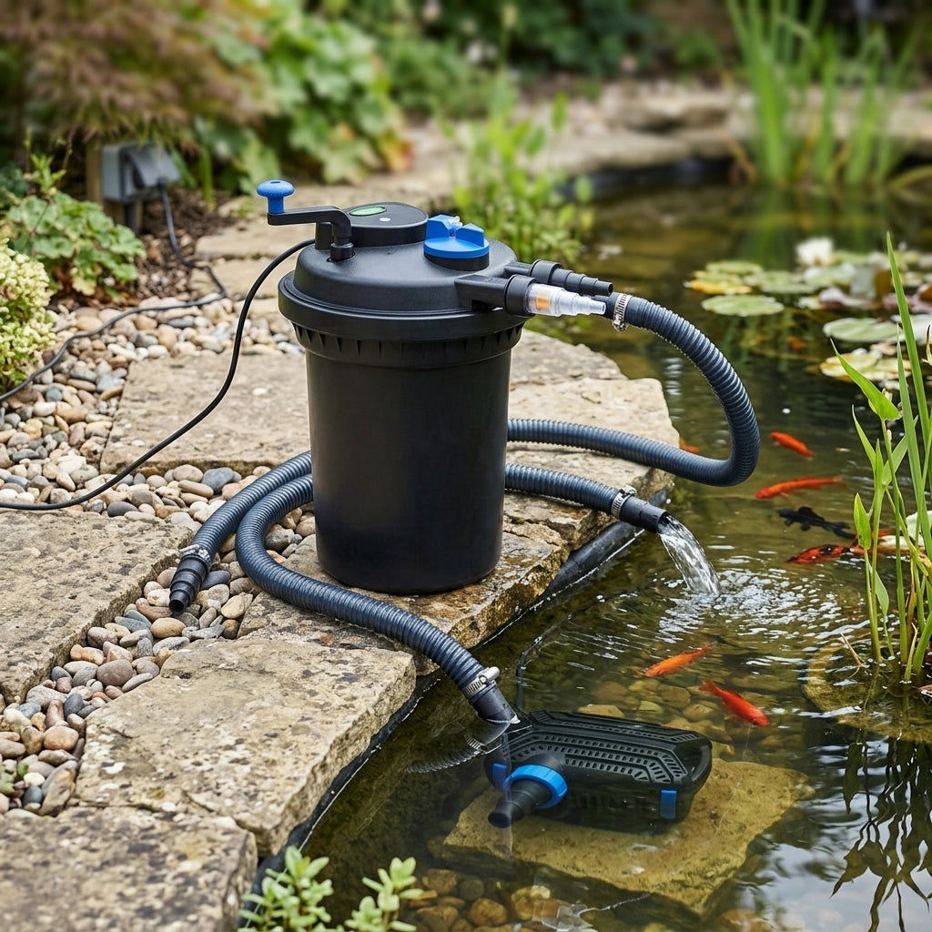 20000L Pond Pump and Pressure Filter Set with UVC for Large Ponds