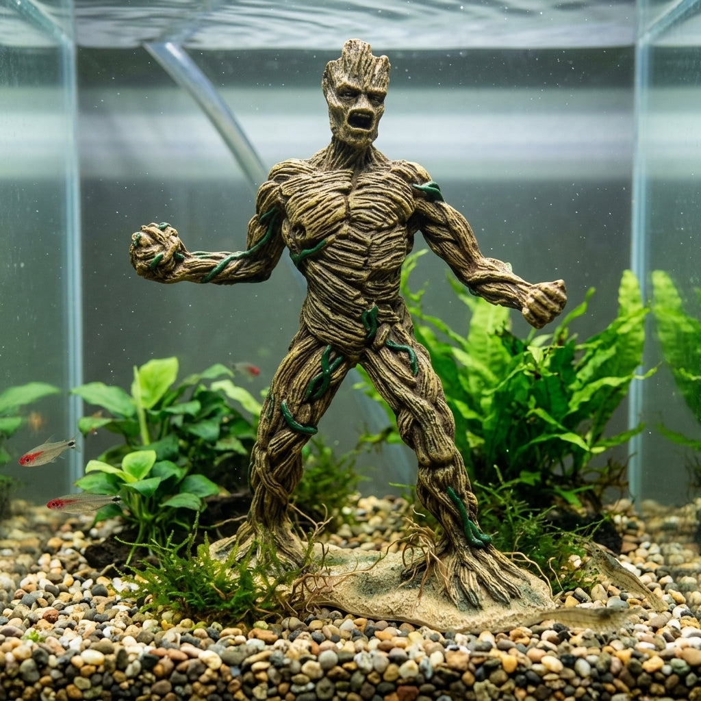 16x6x19cm Standing Tree Man Aquarium Ornament