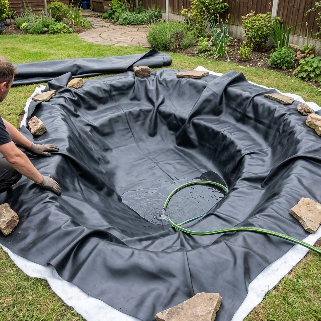Butyl Pond Liner 0.75mm + Fleece Underlay | 20 Year Guarantee | Sizes 2m x 2m to 45m x 40m