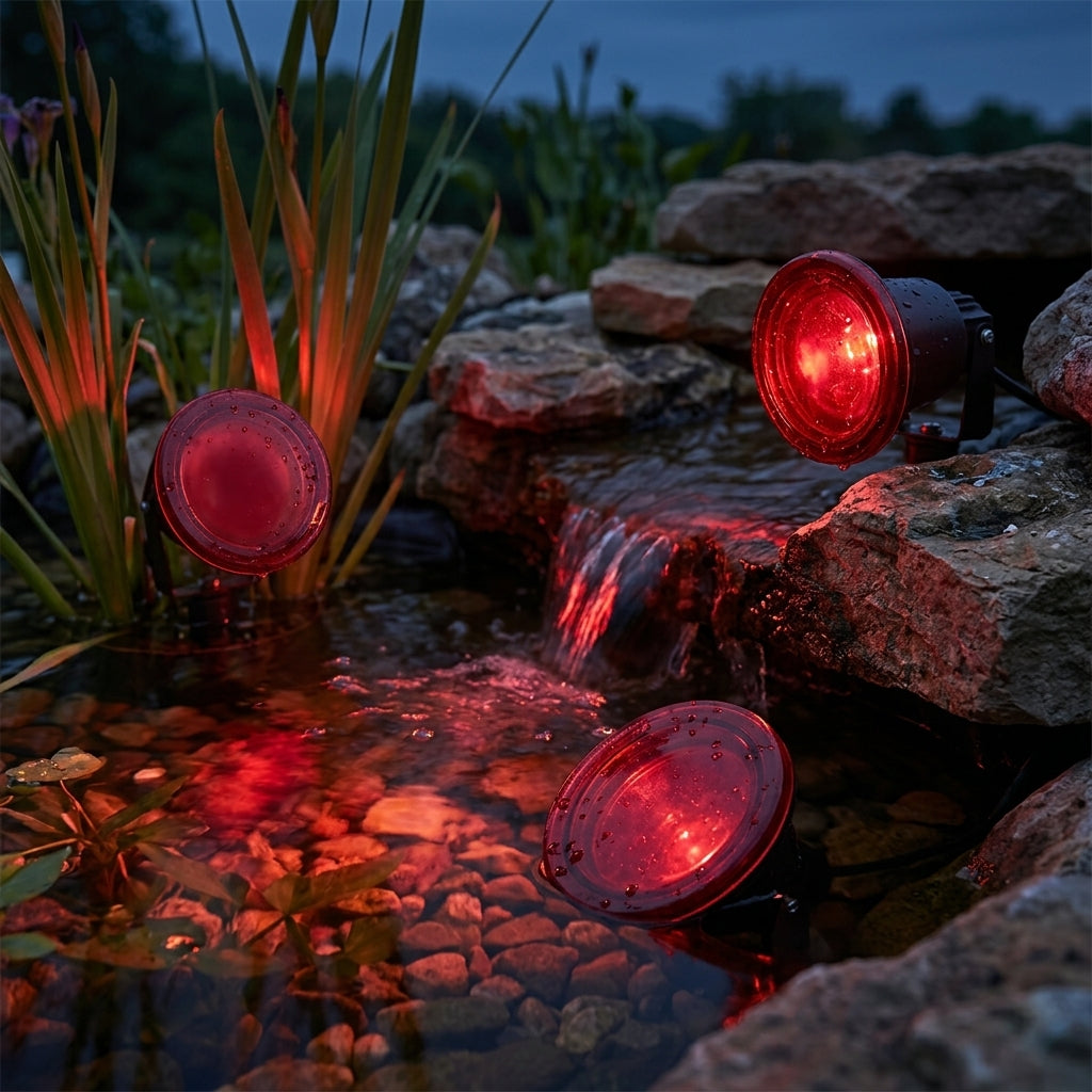 Red LED Lenses Set for Pond Lighting – Pack of 3 Replacement Covers
