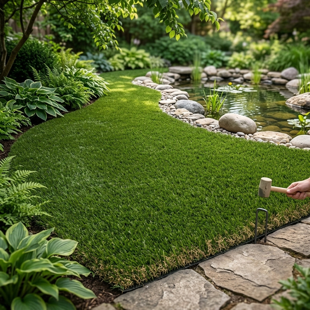 4m × 5m artificial grass lawn with 30mm pile depth