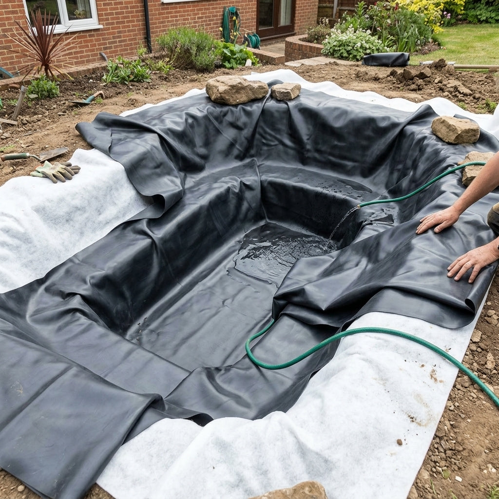 Butyl pond liner 4.5m × 4m with fleece underlay