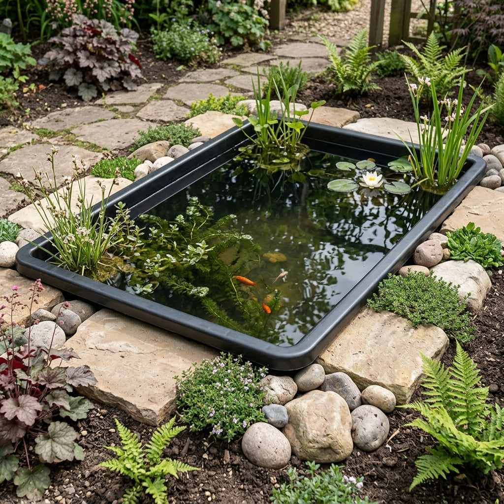 130 x 80 x 46cm Medium Rectangular Pond Tub, 410 Litre Capacity