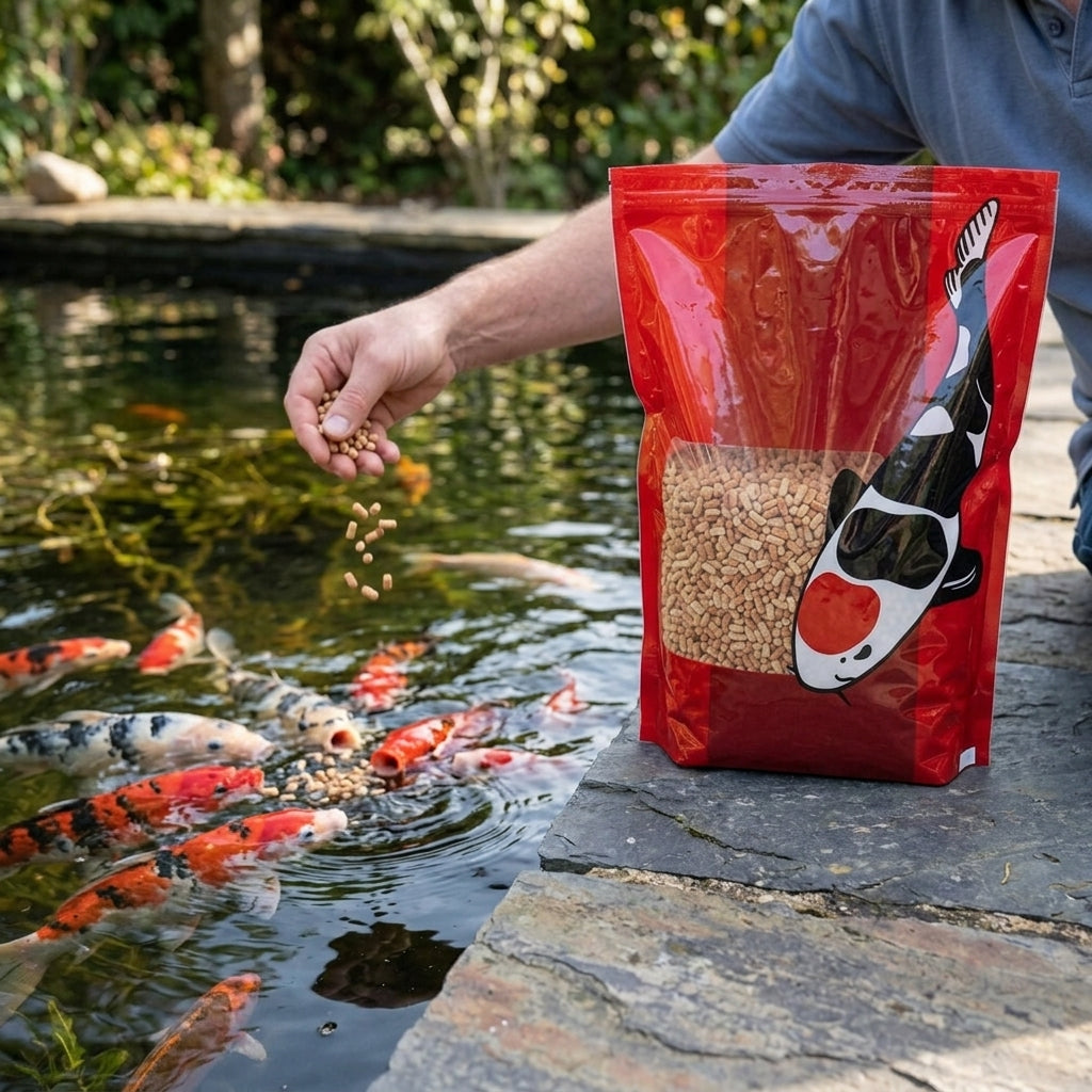 5kg Floating Pond Fish Food Sticks – 0.6cm x 1.4cm, 27% Protein