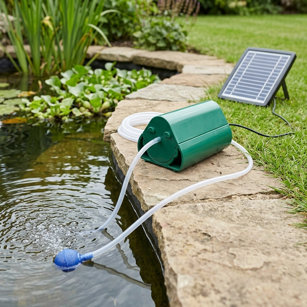 100 LPH Solar Air Pump for Ponds – 4mm Outlet, 6V, IP Rated