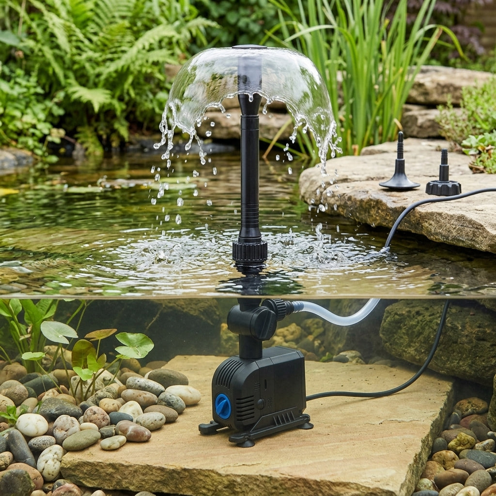 Fountain Pump 15x5x8.5cm with 3 Spray Effects and 1500LPH Flow Rate