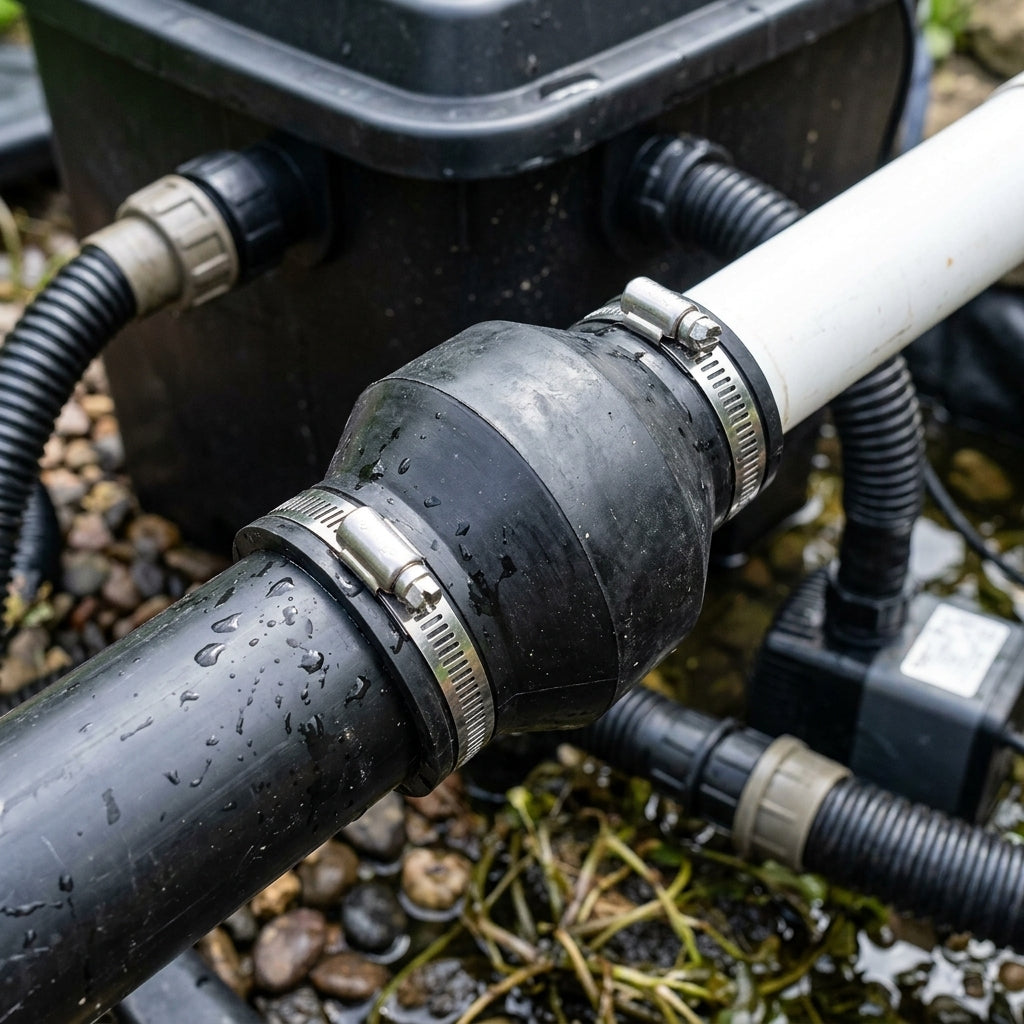 4" to 2" Flexible Pipe Connector, Reducing Coupler for Pipework