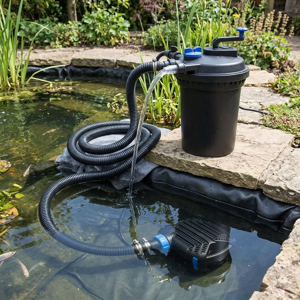 8m x 6m Pond Pump and Filter Set with Liner and Fleece Underlay