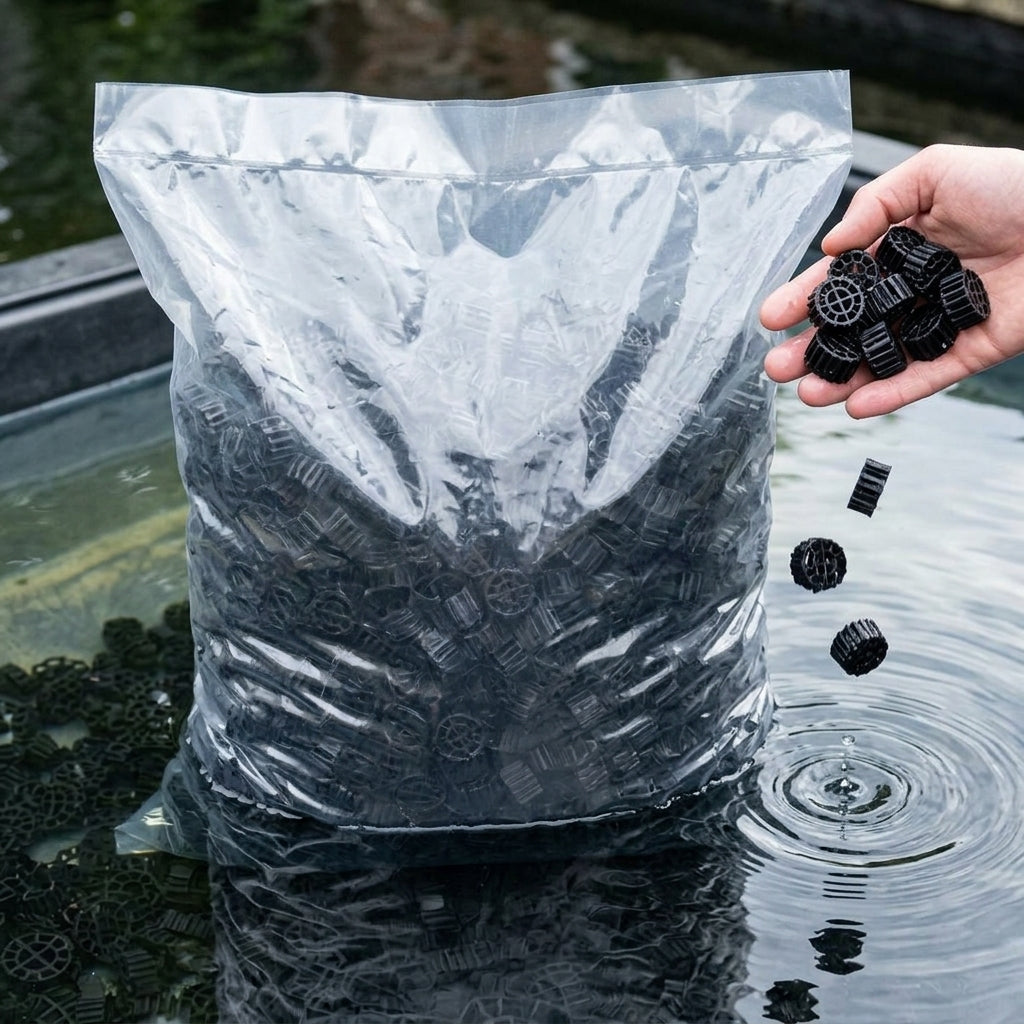 50 Litre Sinking Bio Media, 10.2mm Diameter, Black