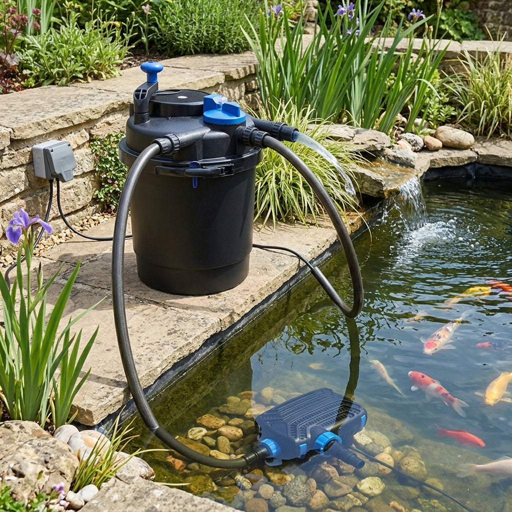 6000 Litre Pond Filter and Pump Set with UVC Clarifier