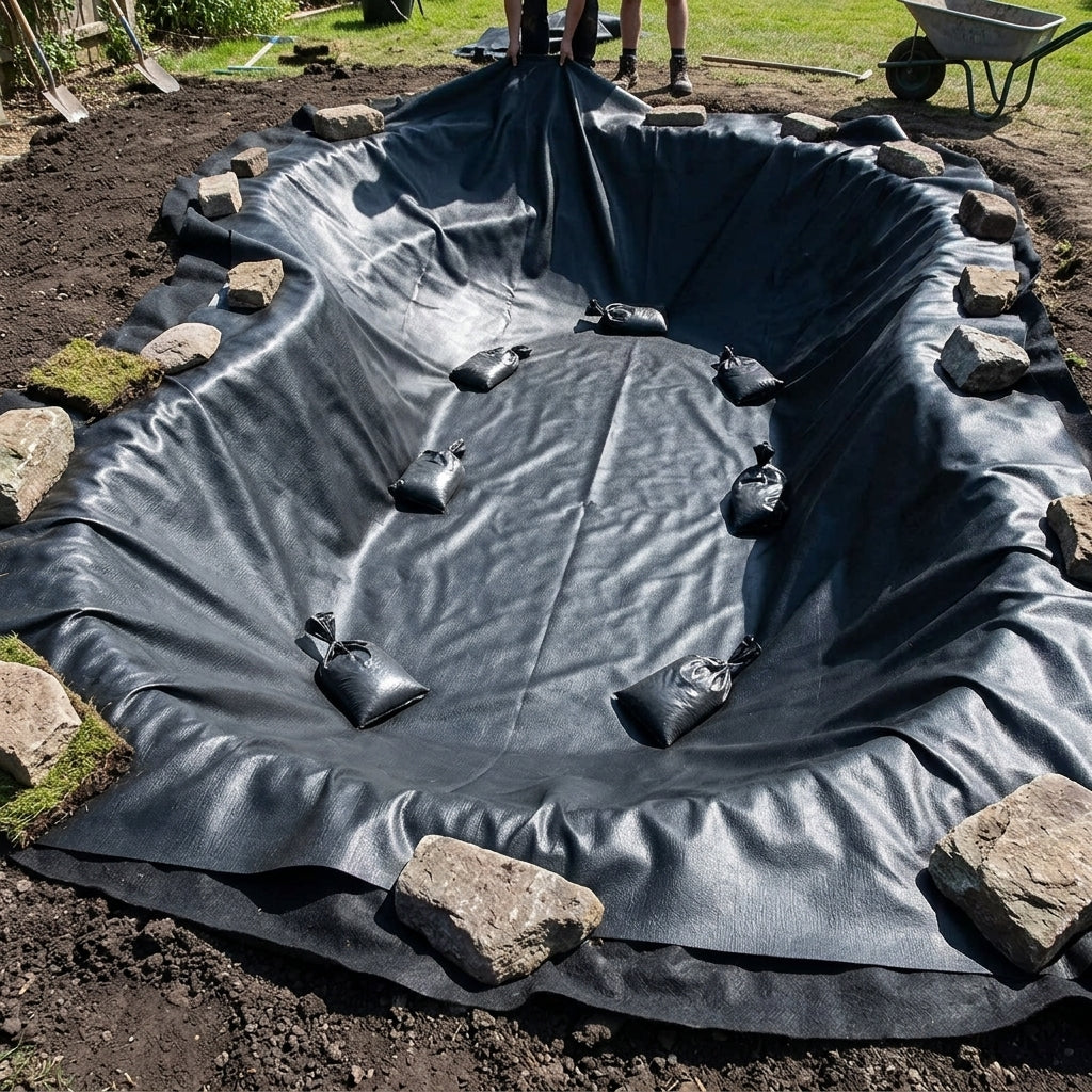 50m x 40m Pond Liner with 40-Year Underlay, Heavy Duty