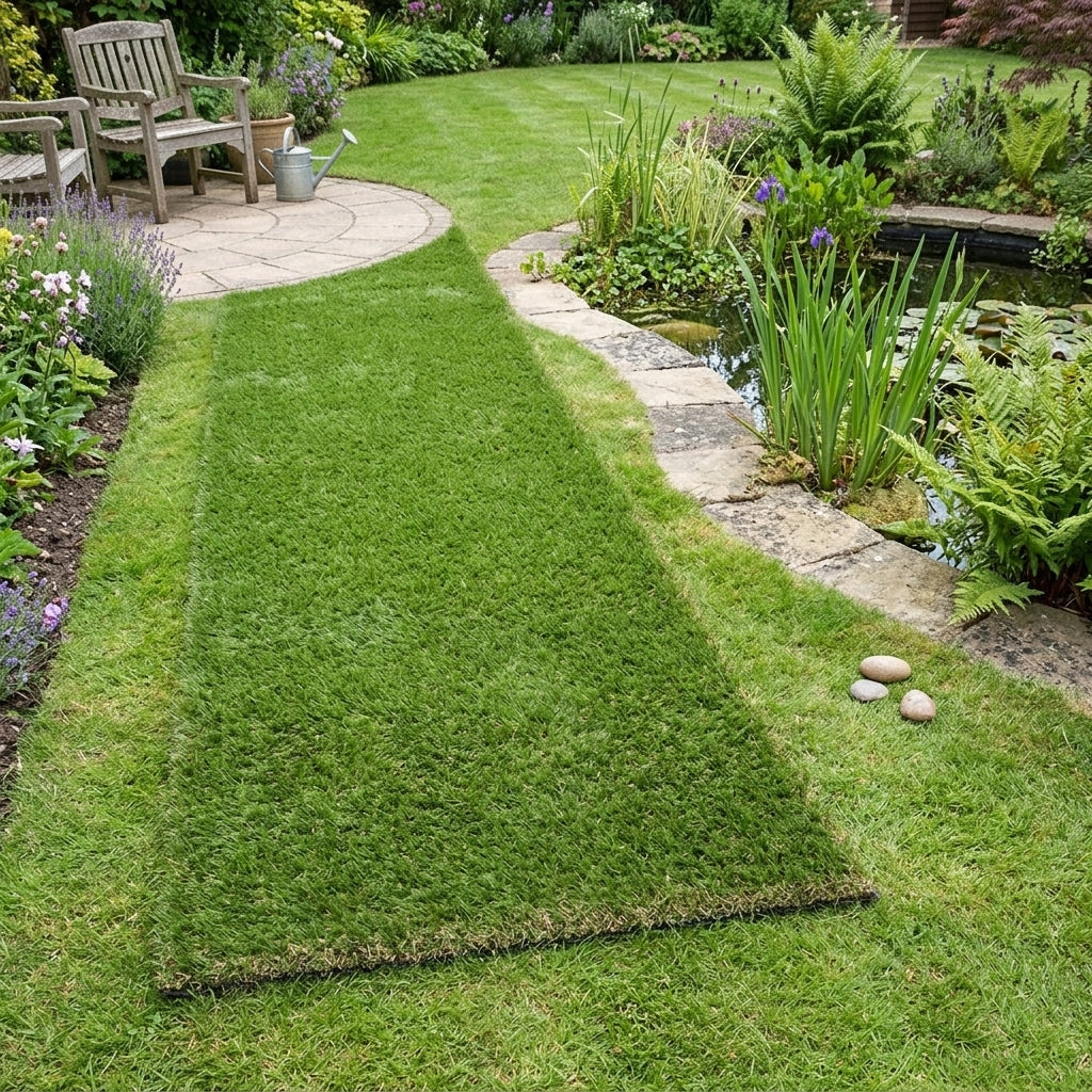 2m × 7m artificial grass lawn with 30mm pile