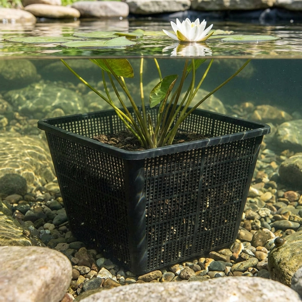 35cm x 26cm Square Pond Planting Basket – XL Mesh Aquatic Basket