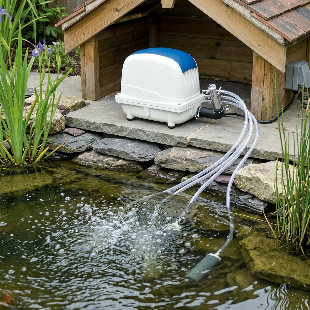 Air Pump with Accessories Kit for Ponds up to 25,500 Litres