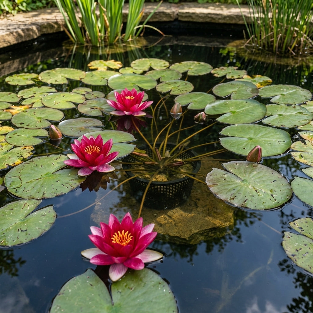 Red Charles De Meurville water lily, 3L pot