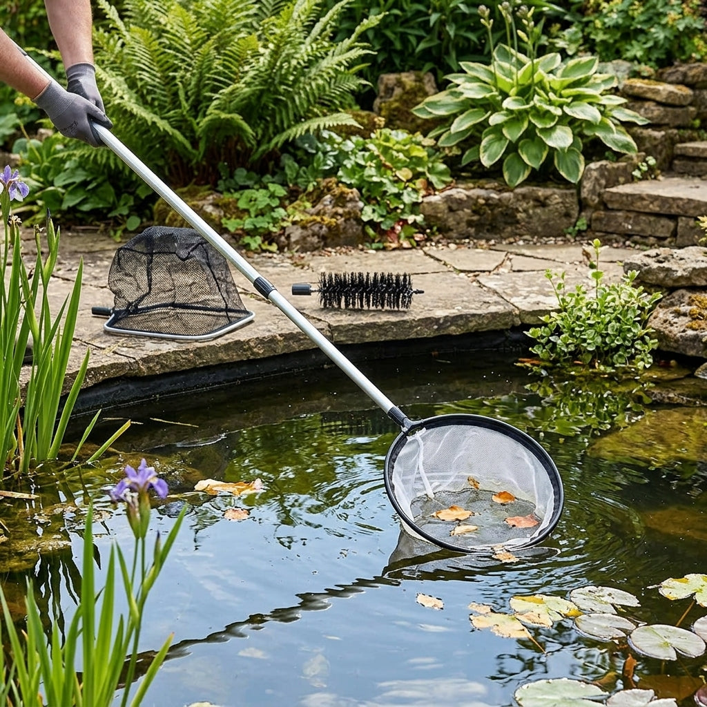 1.8m Telescopic 4-in-1 Pond Maintenance Set with Interchangeable Heads