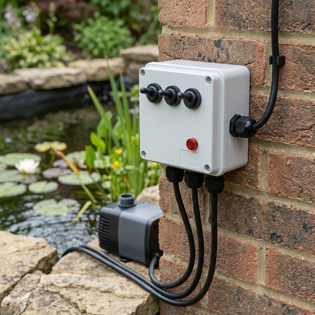 14x14x9cm 3-Way Weatherproof Switch Box IP56 1080W Max