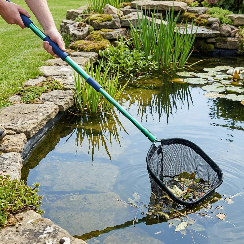 3m Telescopic Handle and Sludge Net Heavy Duty, 41x46cm Net Head