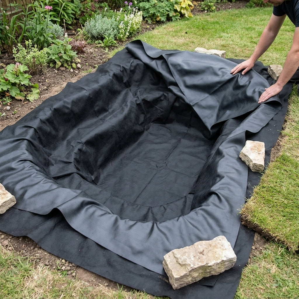 3m x 2m Pond Liner with 40 Year Guarantee and Underlay Included