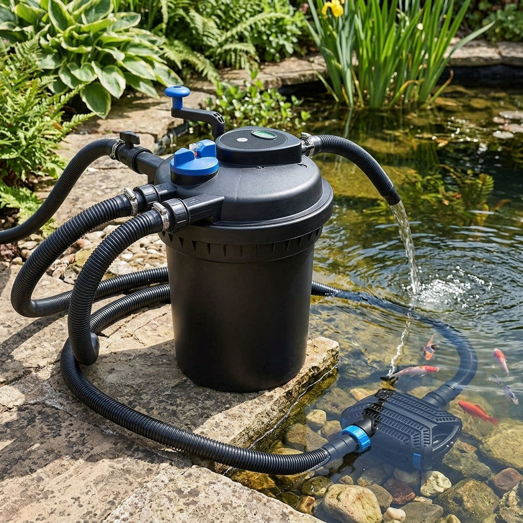 8000 Litre Pond Pump and Filter Set with UV and EasyClean, 5300lph Flow