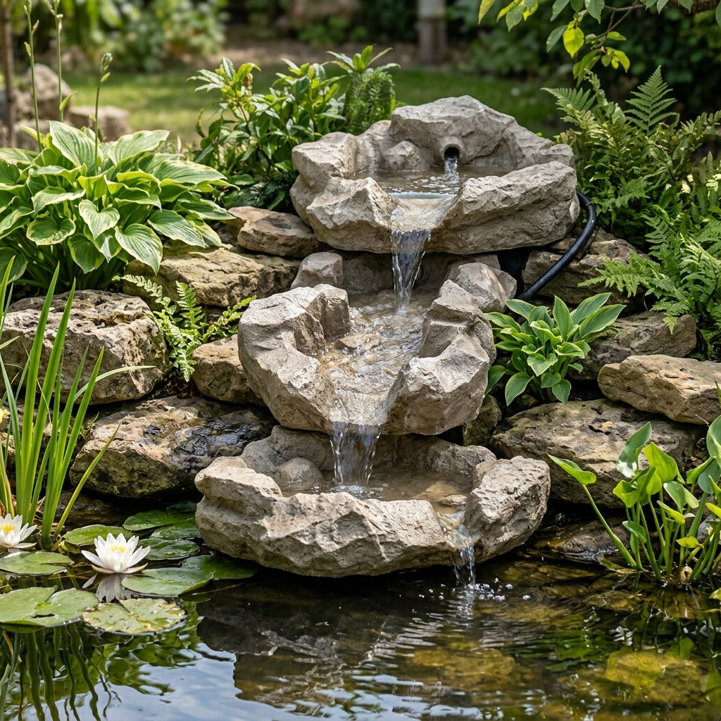 Complete Waterfall Set Without Lights – Polyresin, 12mm Hosetail