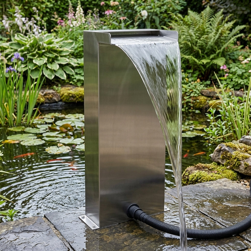 300mm Water Blade Pillar Feature with Bottom Inlet, 600mm Height
