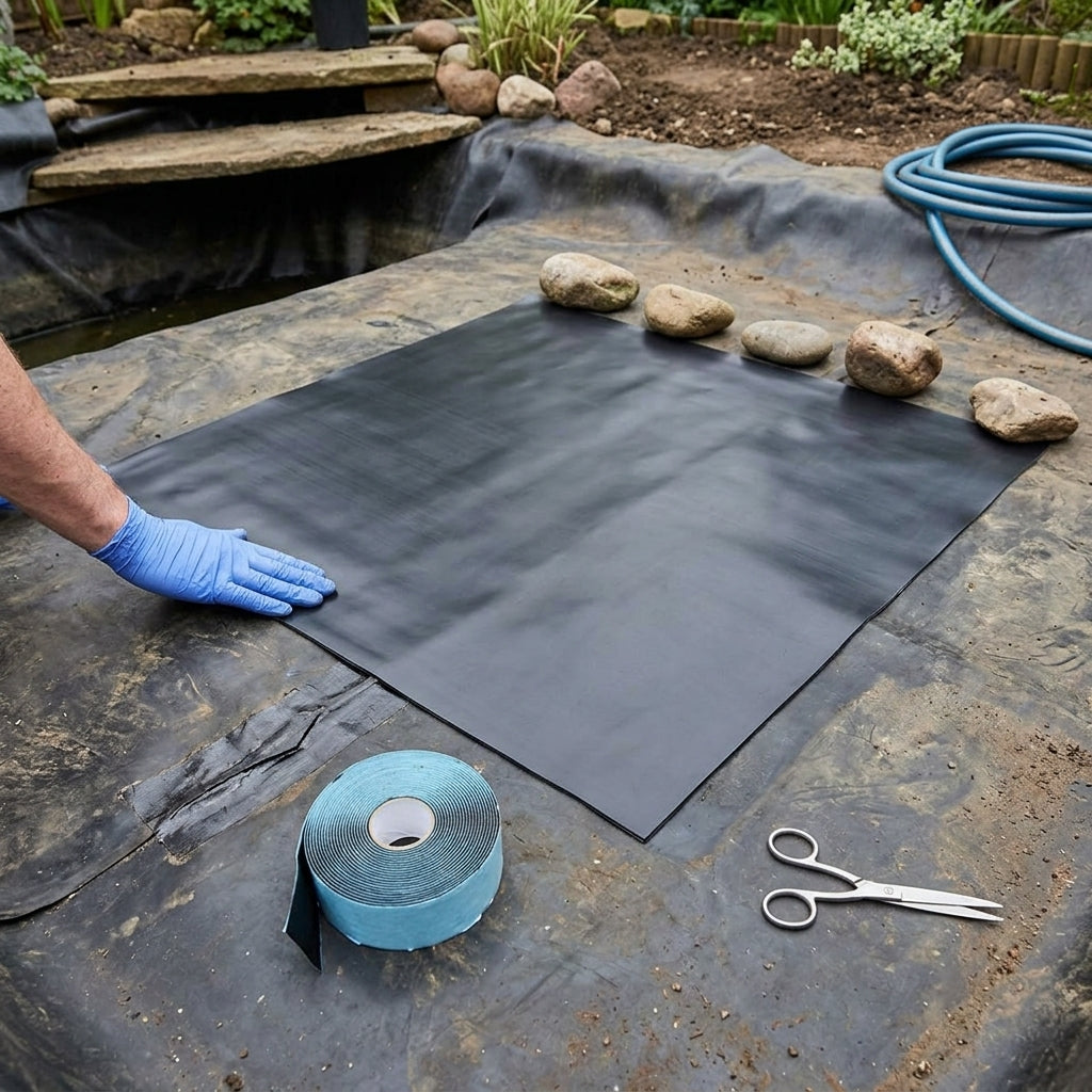 1x1m Pond Liner Repair Kit with 10m Cold Glue Tape