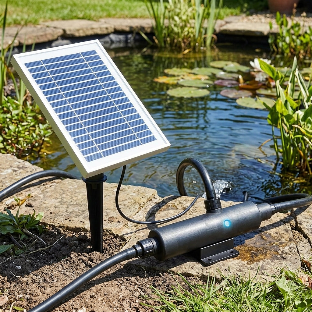240mm Solar-Powered Pond UVC Unit, 5W, For Ponds Up To 1,600L
