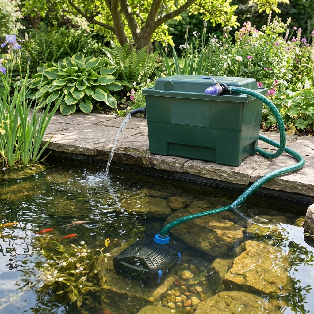 68x49x42cm Pond Filter & 8000lph Pump Set for Ponds up to 15,000L