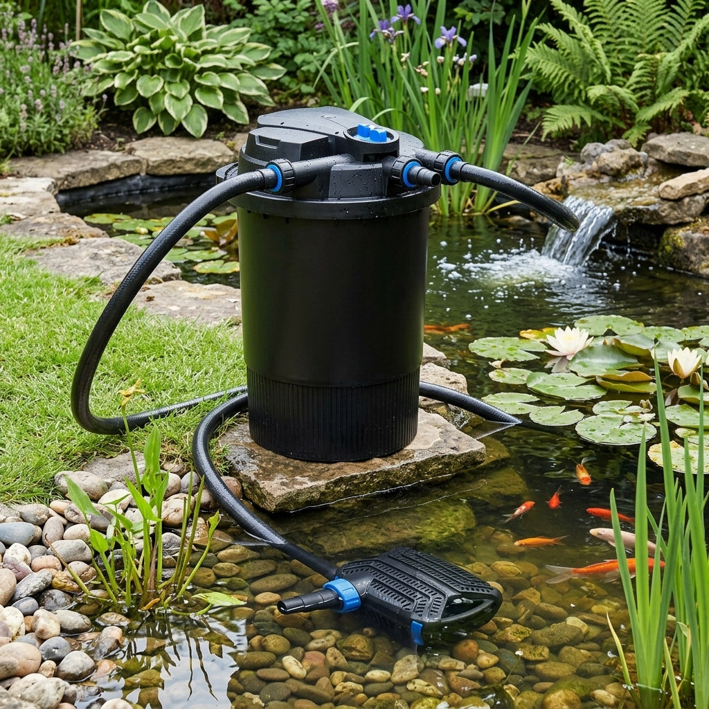 72cm Pressurised Pond Filter & 16,000lph Pump Set with 55W UVC