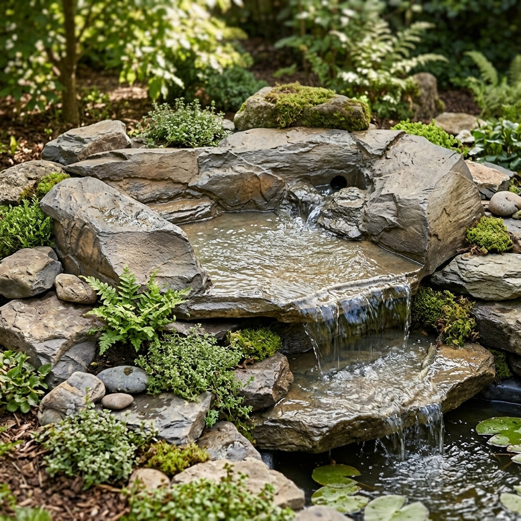 98cm x 70cm Mega Waterfall Slate Header Rustic Finish No Hosetail