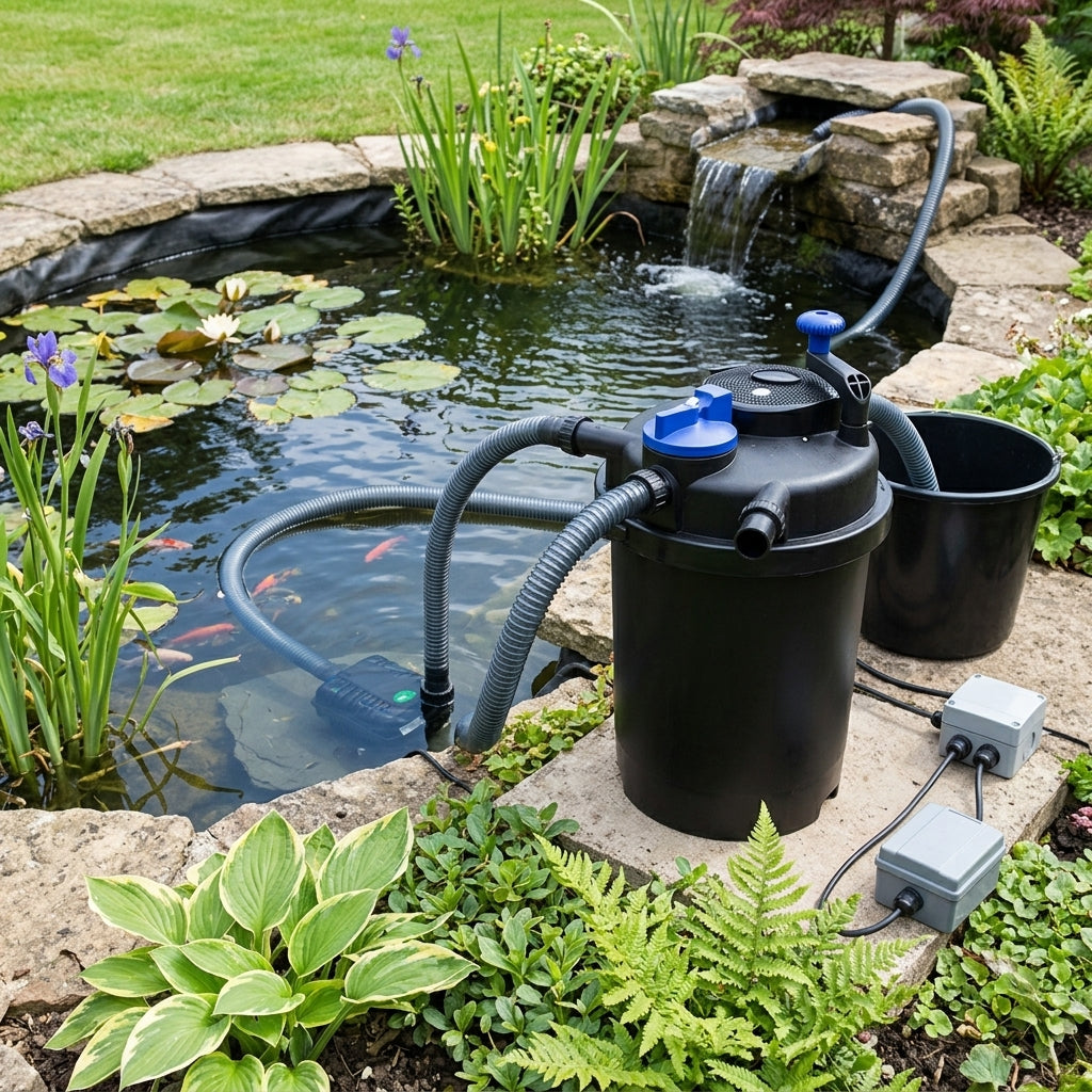 5m x 4m Pond Pump and Filter Set with Liner and Underlay