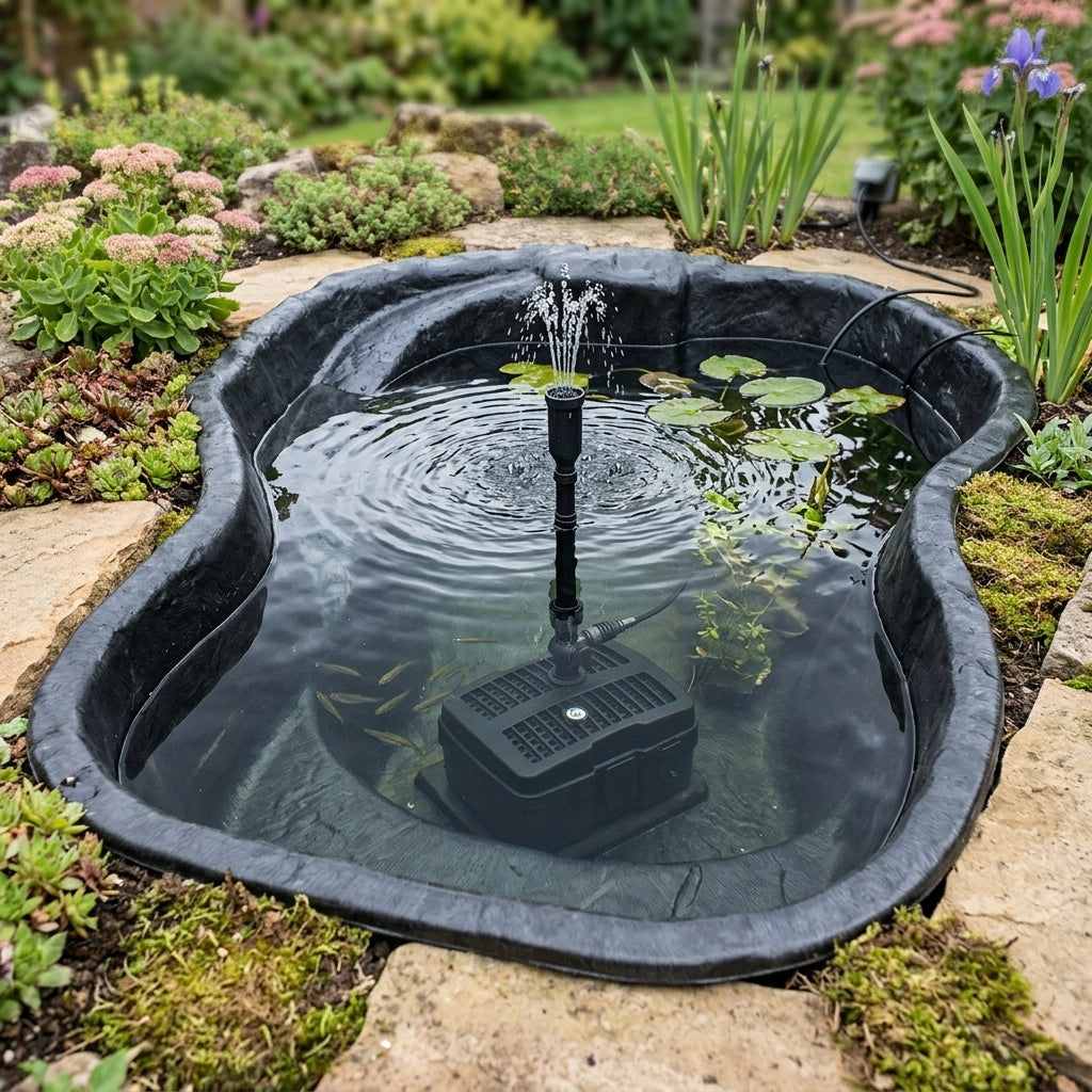 125 x 84 x 34cm Preformed Pond with Integrated 2000 Pump, 120L
