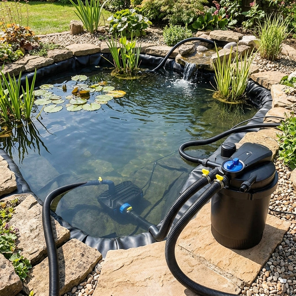 5m x 5m Pond Kit with Liner, Underlay and Auto Filter System