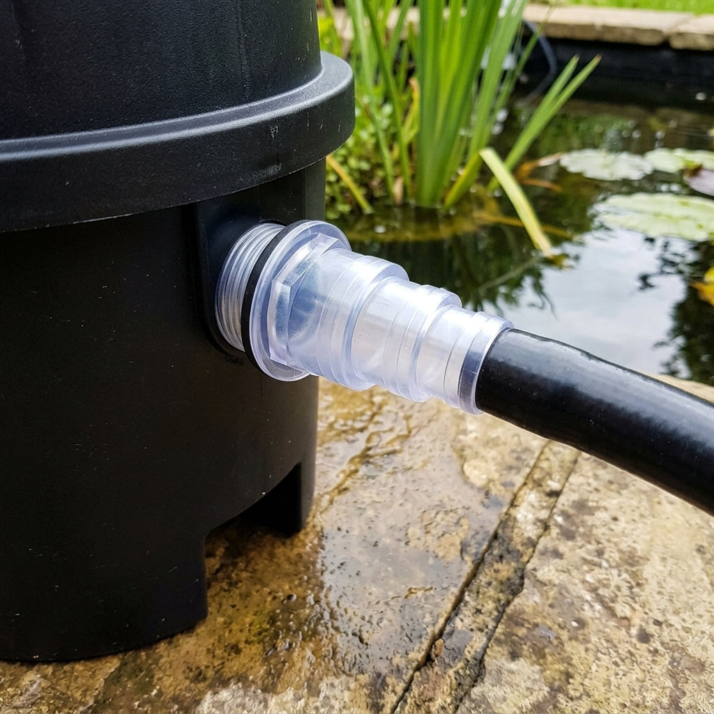 11cm x 4.5cm Small Hosetail Connector for Pond Filters, 20–40mm Options